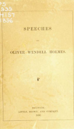 Speeches by Oliver Wendell Holmes_cover