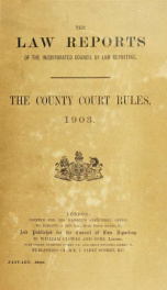 The County court rules, 1903_cover