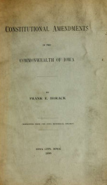 Constitutional amendments in the Commonwealth of Iowa yr.1899_cover