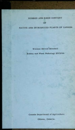 Rubber and resin content of native and introduced plants of Canada_cover