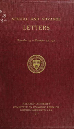 Special and advance letters; September 23-December 24, 1921_cover