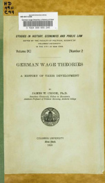 German wage theories; a history of their development_cover