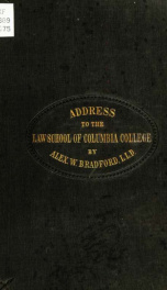 An address to the graduates of the Law School of Columbia college;_cover