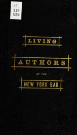 Living authors of the New York bar; being a catalogue of the books they have written and edited_cover