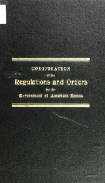 Codification of the regulations and orders for the government of American Samoa_cover