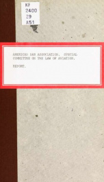 Report of the Special Committee on the Law of Aviation_cover