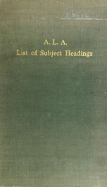 List of subject headings for use in dictionary catalogs_cover