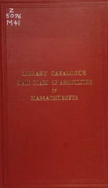 Classification and catalogue of the library of the Massachusetts State Board of Agriculture_cover