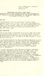 Increasing the public debt limit : scheduled for a public hearing before the Subcommittee on Taxation and Debt Management of the Senate Committee on Finance on July 24, 1990 JCX-21-90_cover