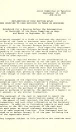 Explanation of Code section 6050I (returns relating to cash received in trade or business) : scheduled for a hearing before the Subcommittee on Oversight of the House Committee on Ways and Means on September 20, 1990 JCX-26-90_cover