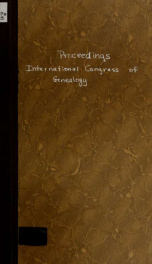 Proceedings International Congress of Genealogy, San Francisco, July 28-31, 1915_cover