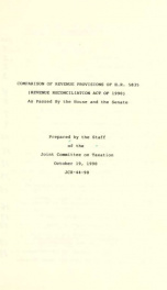 Comparison of revenue provisions of H.R. 5835 (Revenue Reconciliation Act of 1990) as passed by the House and the Senate JCX-44-90_cover