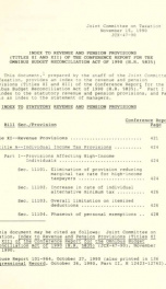 Index to revenue and pension provisions (Titles XI and XII) of the conference report for the Omnibus Budget Reconciliation Act of 1990 (H.R. 5835) JCX-47-90_cover