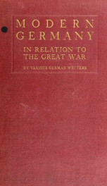 Modern Germany in relation to the great war_cover