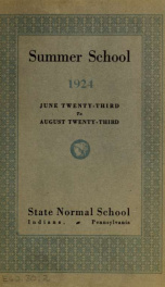 Summer school [catalogue] 1924_cover