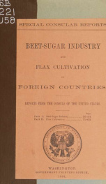 Beet-sugar industry and flax cultivation in foreign countries. Reports from the consuls of the United States_cover