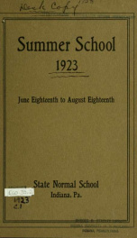 Summer school [catalogue] 1923_cover