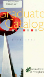 Graduate catalog 2005/2006_cover