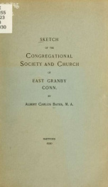 Sketch of the Congregational Society and Church of East Granby, Conn._cover