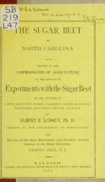 The sugar beet in North Carolina_cover