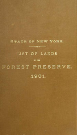 List of lands in the forest preserve. 1901, 1905_cover