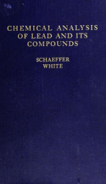 The chemical analysis of lead and its compounds_cover