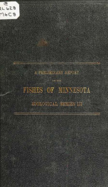 A preliminary report of the fishes of Minnesota .._cover