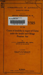 An analysis of the causes of invalidity in respect of claims under the Invalid and old-age pensions act_cover