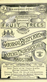 Catalogue of fruit trees cultivated by George Bunyard & Co., Royal Nurseries, 1898-99_cover