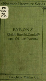 Childe Harold, canto the fourth, The prisoner of Chillon and Mazeppa_cover