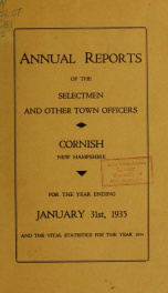 Annual report, Cornish, New Hampshire 1935_cover