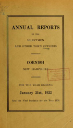 Annual report, Cornish, New Hampshire 1932_cover