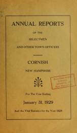 Annual report, Cornish, New Hampshire 1929_cover