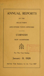 Annual report, Cornish, New Hampshire 1928_cover