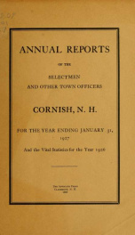 Annual report, Cornish, New Hampshire 1926_cover