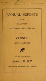 Annual report, Cornish, New Hampshire 1925_cover