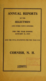 Annual report, Cornish, New Hampshire 1919_cover