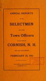Annual report, Cornish, New Hampshire 1911_cover