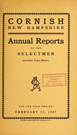 Annual report, Cornish, New Hampshire 1907_cover