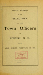 Annual report, Cornish, New Hampshire 1906_cover