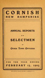 Annual report, Cornish, New Hampshire 1905_cover