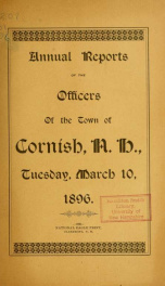 Annual report, Cornish, New Hampshire 1896_cover