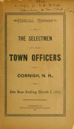 Annual report, Cornish, New Hampshire 1891_cover