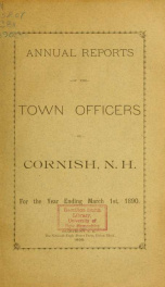 Annual report, Cornish, New Hampshire 1890_cover