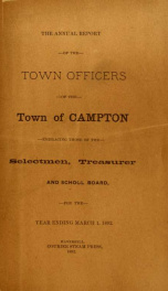 Annual report. Campton, New Hampshire 1892_cover