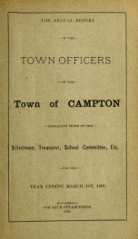 Annual report. Campton, New Hampshire 1891_cover