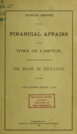 Annual report. Campton, New Hampshire 1887_cover