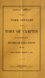 Annual report. Campton, New Hampshire 1890_cover