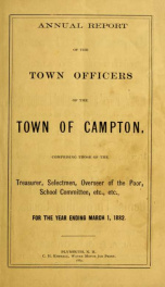 Annual report. Campton, New Hampshire 1882_cover