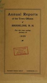 Annual report. Brookline, New Hampshire 1929_cover